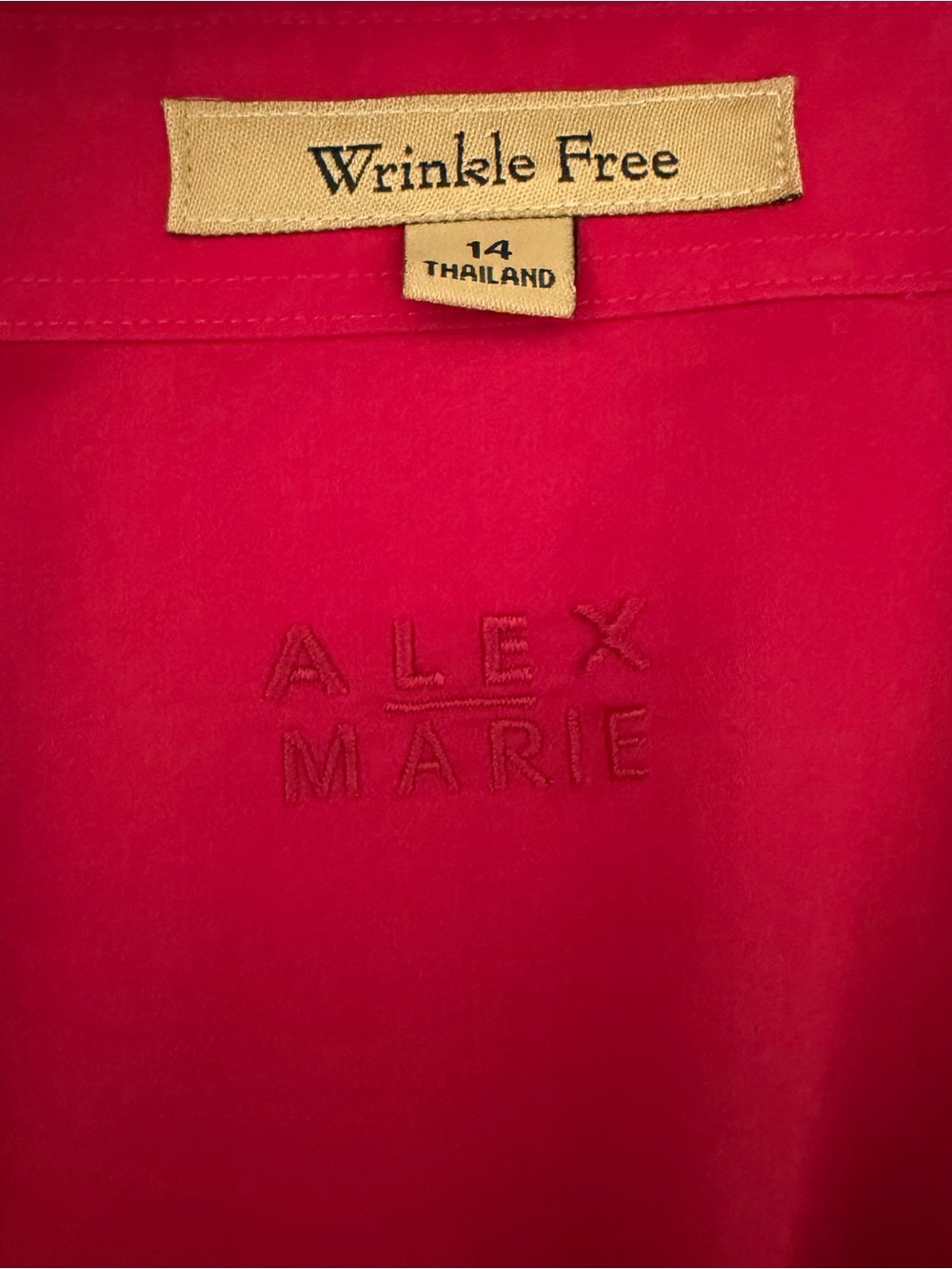 Alex Marie Red Ruffled Button-Down Blouse - Picture 3 of 4